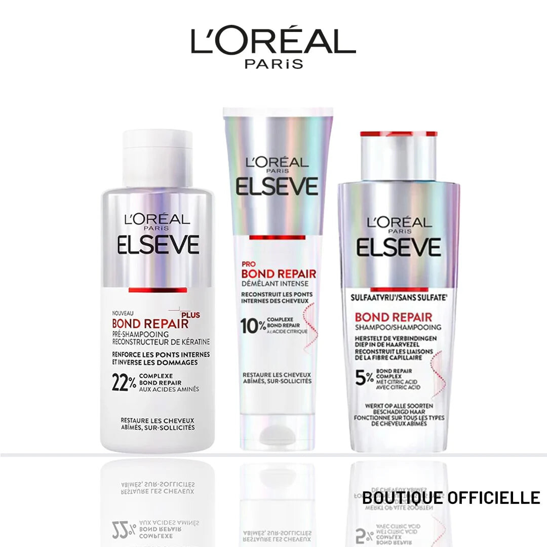 L'Oréal Paris Elseve Bond Repair Routine 2 Shampooings 200 ml + Pré-shampooing 200 ml L'Oréal Paris Elseve Bond Repair Routine 2 Shampooings 200 ml + Pré-shampooing 200 ml