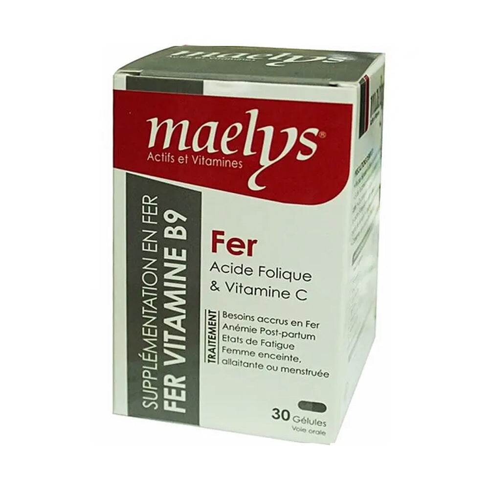 Maelys Fer Acide folique et vitamine C 30 gélules Maelys Fer Acide folique et vitamine C 30 gélules