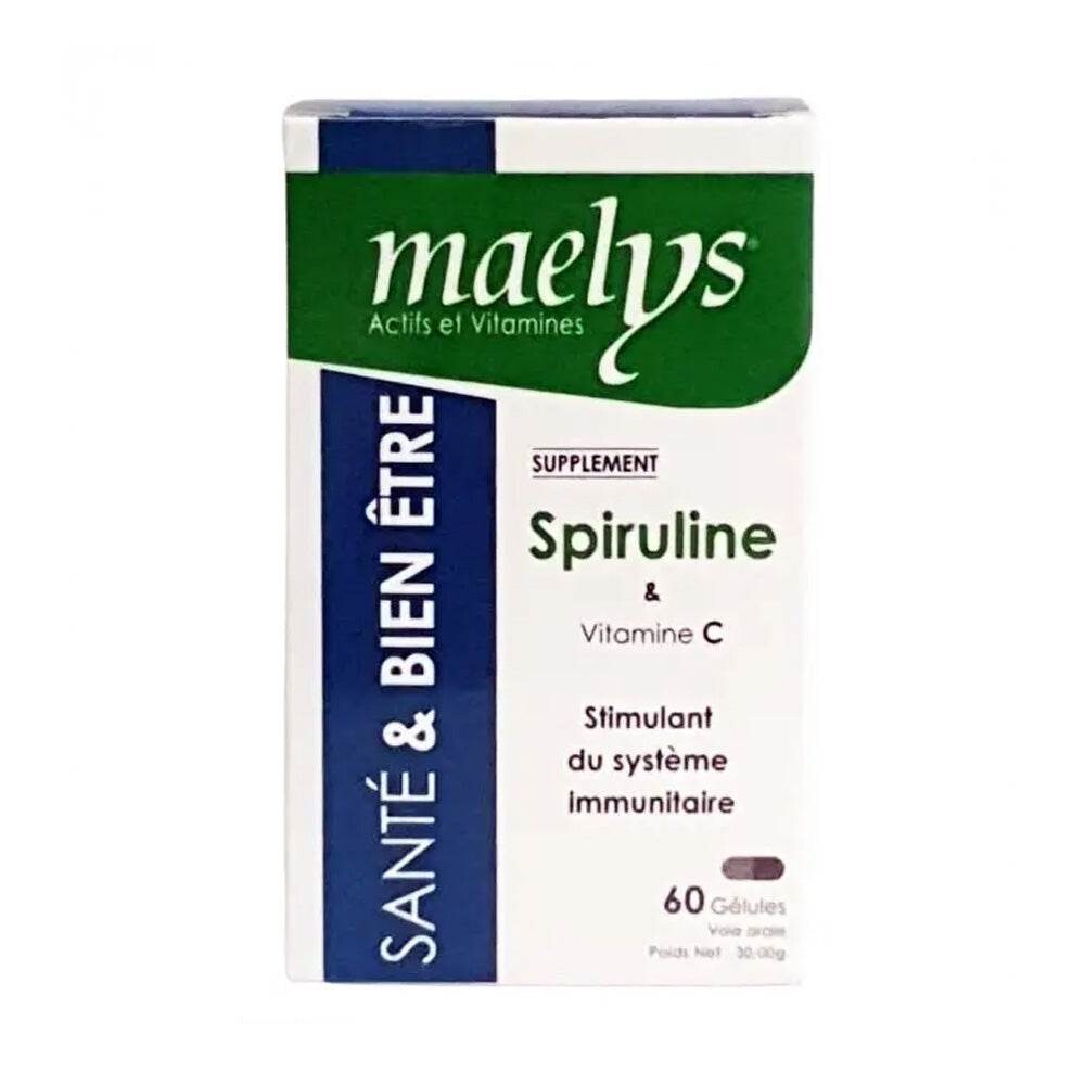 Maelys Spiruline et vitamine C 60 gélules
