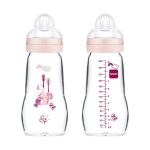 MAM Biberon en verre 260 ml 2 mois+ Forest