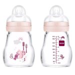 MAM Biberon en verre Rose 170 ml