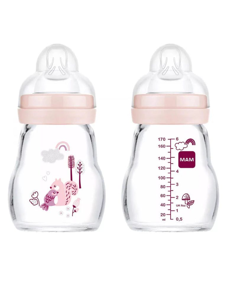 MAM Biberon en verre Rose 170 ml