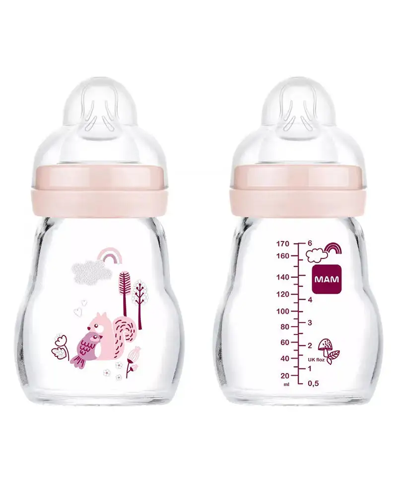 MAM Biberon en verre Rose 170 ml MAM Biberon en verre Rose 170 ml