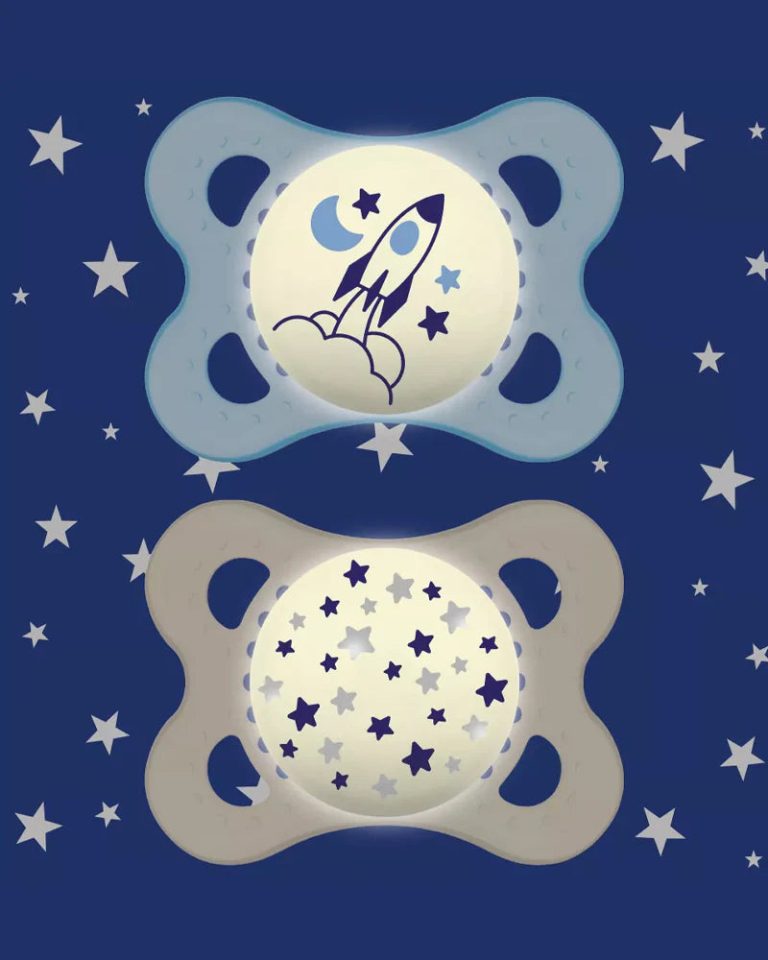 MAM Sucette Original Night 0-6 mois Bleu Lot de 2