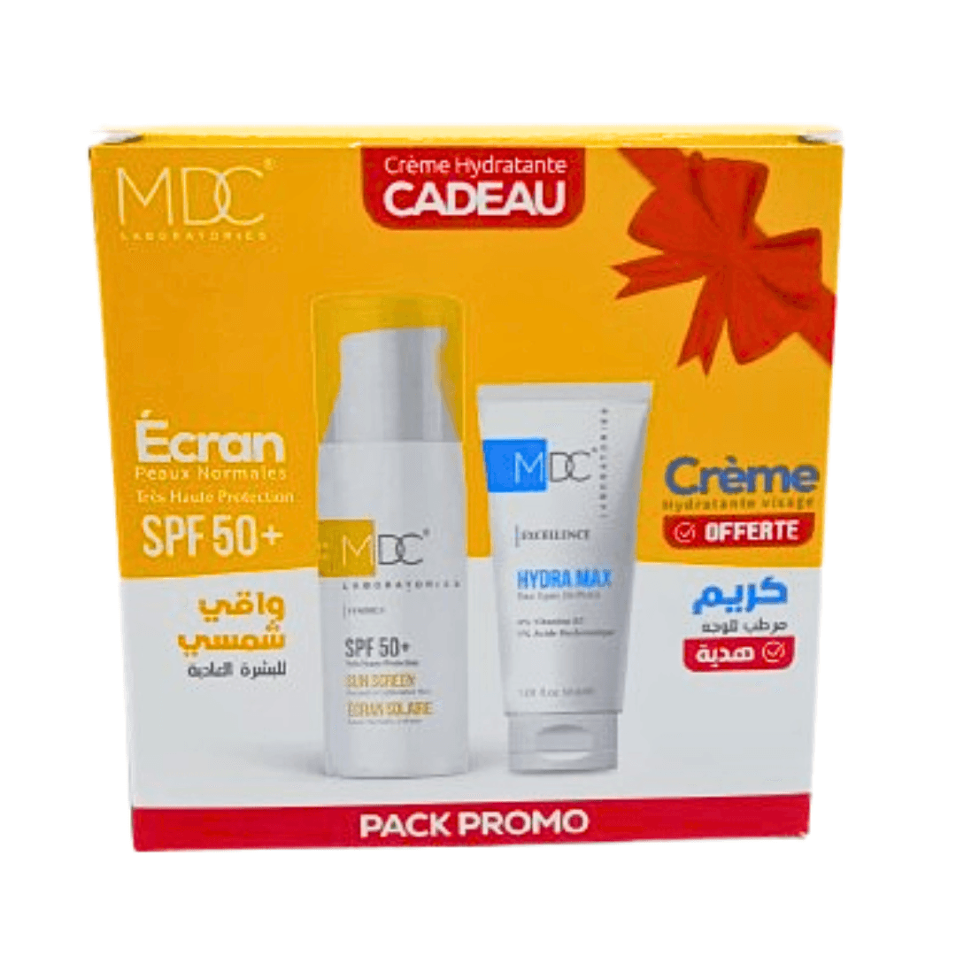 MDC Pack Synergy Écran solaire peaux normales à mixtes SPF50+ 50 ml + Hydra Max Crème MDC Pack Synergy Écran solaire peaux normales à mixtes SPF50+ 50 ml + Hydra Max Crème