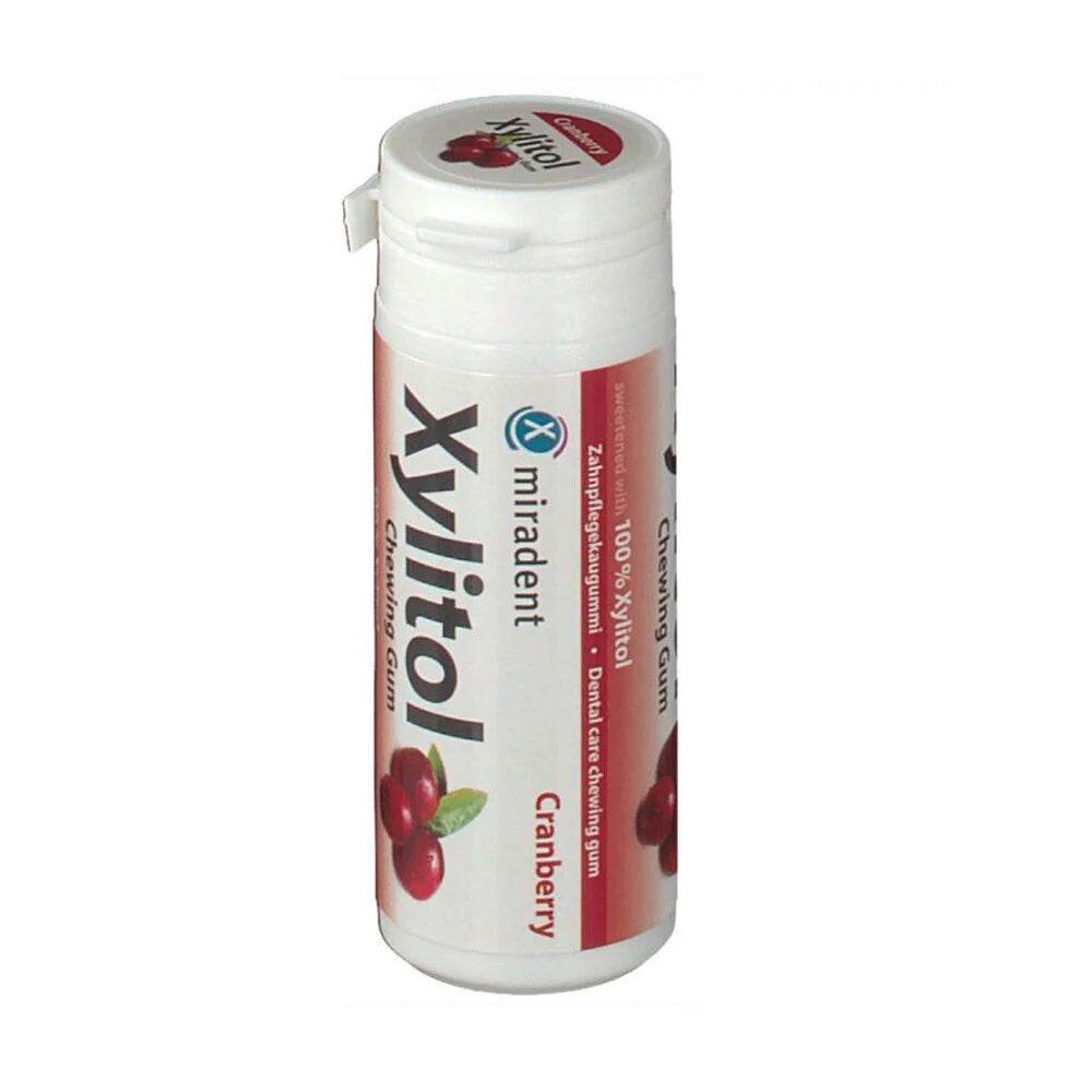 Miradent Xylitol Chewing Gum Canneberge 30 pièces Miradent Xylitol Chewing Gum Canneberge 30 pièces