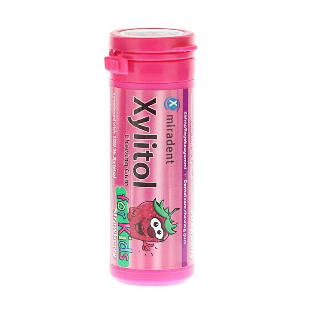 Miradent Xylitol Chewing Gum Kids Fraise 30 pièces Miradent Xylitol Chewing Gum Kids Fraise 30 pièces