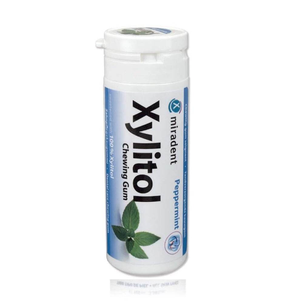 Miradent Xylitol Chewing Gum Menthe poivrée 30 pièces Miradent Xylitol Chewing Gum Menthe poivrée 30 pièces