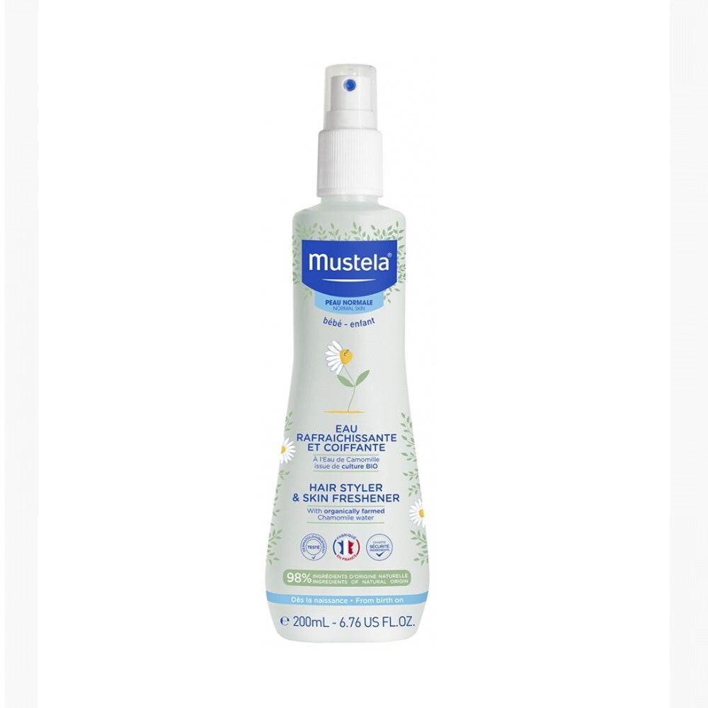 Mustela Eau rafraîchissante et coiffante bébé à l'eau de camomille bio 200 ml