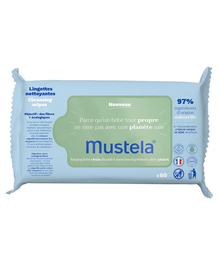 Mustela Lingettes nettoyantes à l'avocat Bio 60 lingettes