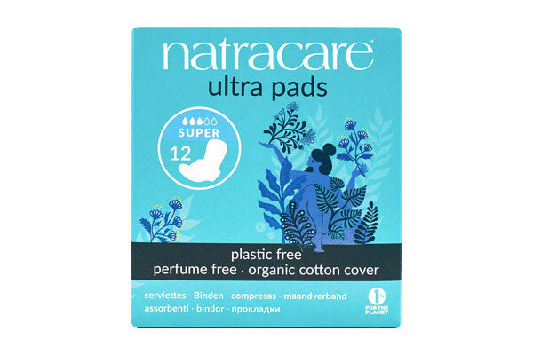 Natracare Serviettes Ultra Super avec ailettes 12 serviettes