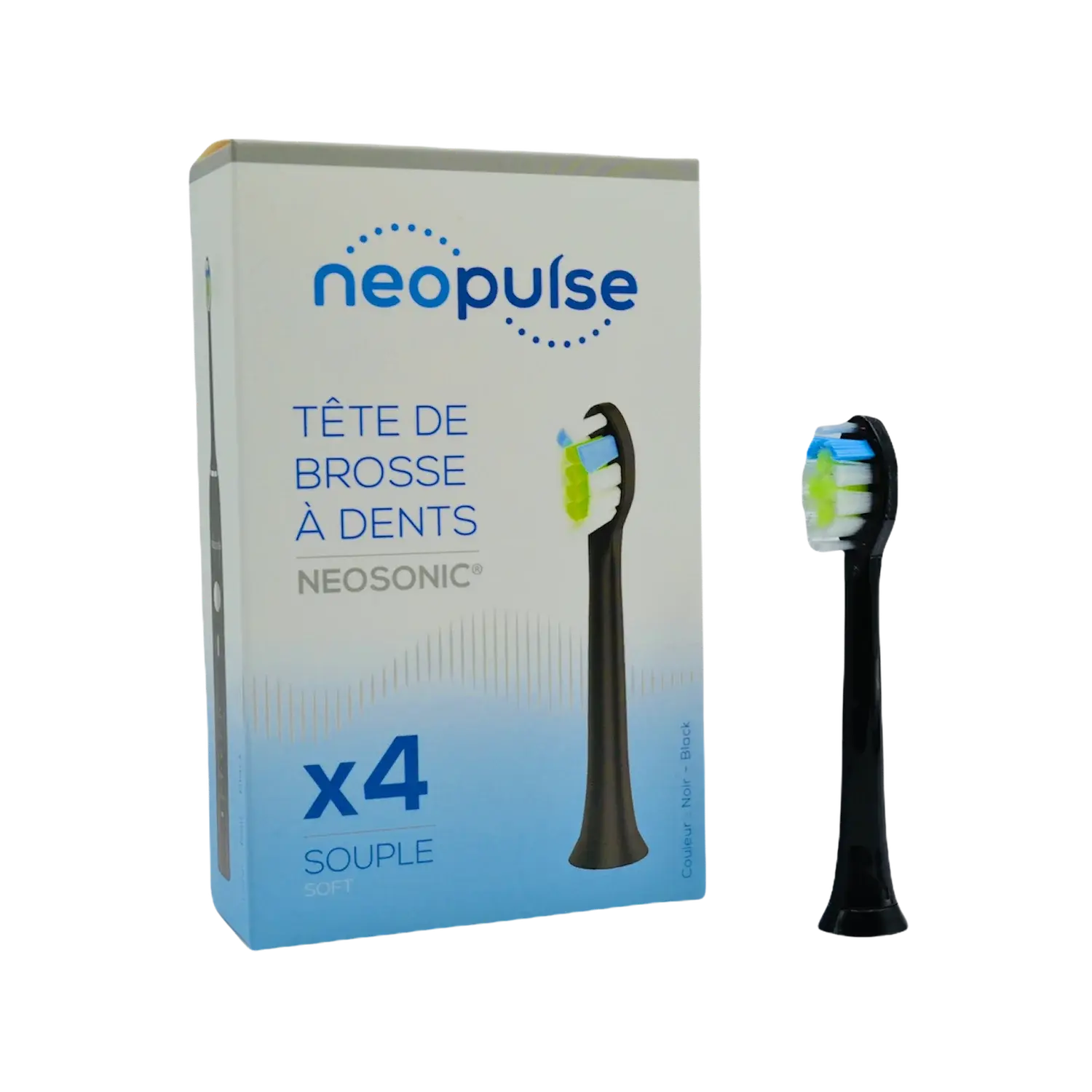 Neopulse Recharge 4 têtes de brosse à dents souples Noir Neopulse Recharge 4 têtes de brosse à dents souples Noir