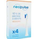 Neopulse Recharge 4 têtes de brosse à dents ultra souples Blanc