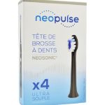 Neopulse Recharge 4 têtes de brosse à dents ultra souples Noir