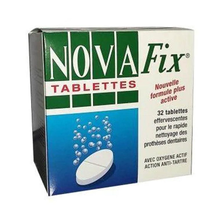 NovaFix Nettoyage rapide prothèses dentaires 32 tablettes