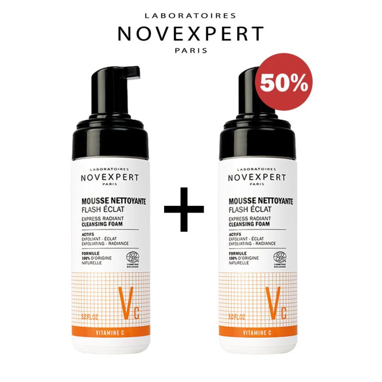 Novexpert Mousse Nettoyante Flash Éclat Vitamine C Duo 2 x 150 ml