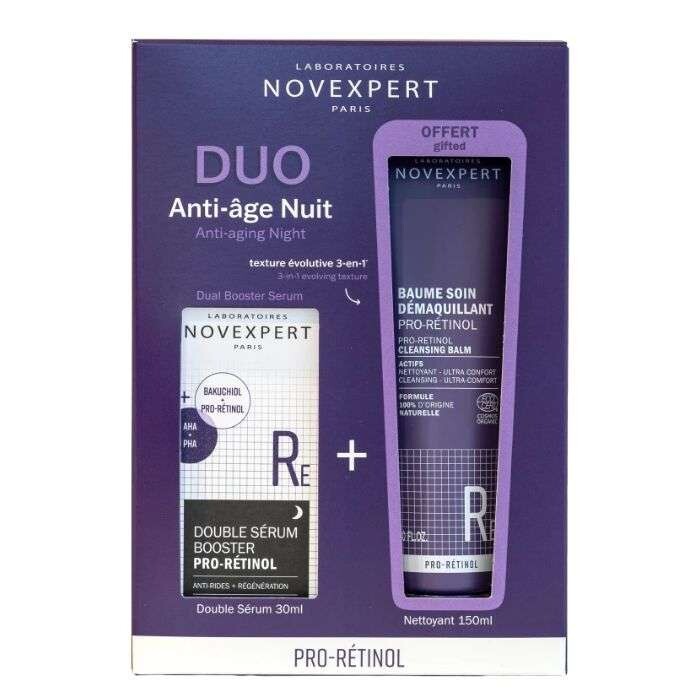 Novexpert Pro-Rétinol Routine Double Sérum Booster 30 ml + Baume Démaquillant 150 ml