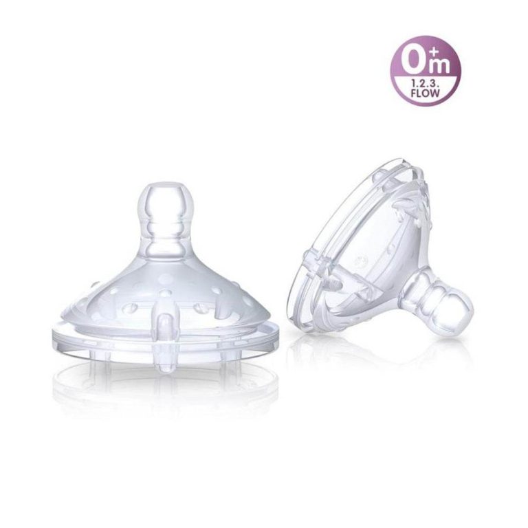 Nûby 2 tétines de remplacement SoftFlex débit lent 0 mois+ ID0018