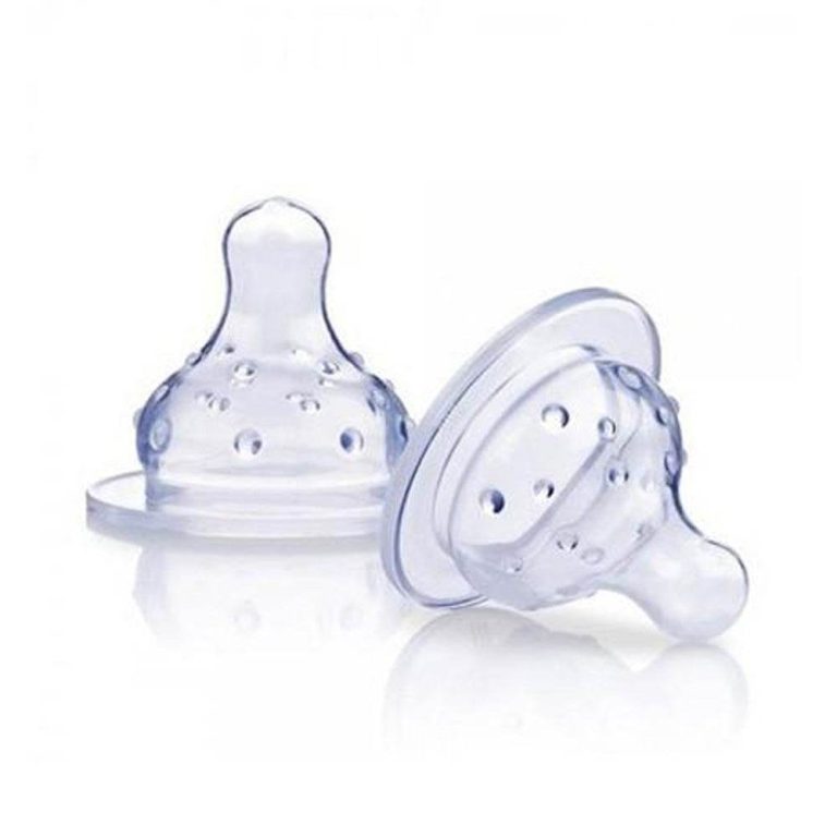 Nûby 2 tétines silicone pour biberons col large 0 mois+ NT67678
