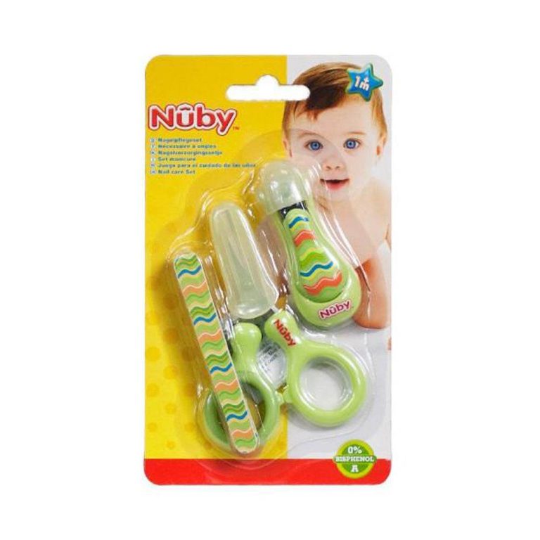 Nûby Set manucure de luxe motifs traits verts 1 mois+ ID242
