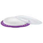 NUK Assiette d'apprentissage avec couvercle Violet