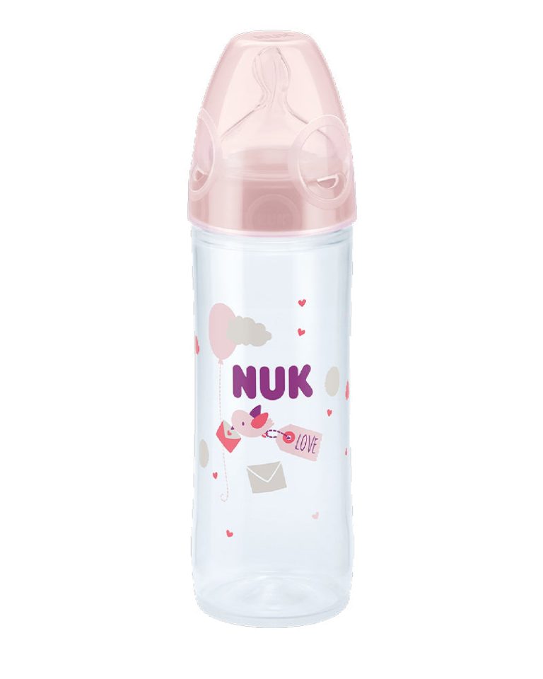 NUK Biberon Classic Love 6-18 mois Rose