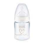 NUK Biberon First Choice+ 150 ml 0-6 mois Cœur beige