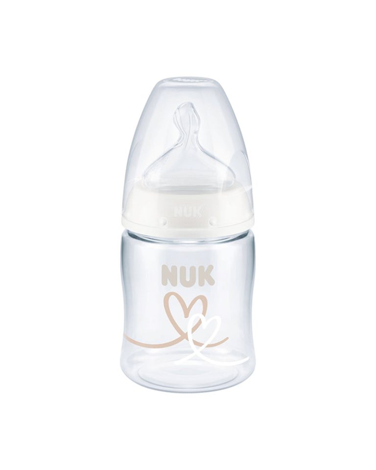 NUK Biberon First Choice+ 150 ml 0-6 mois Cœur beige