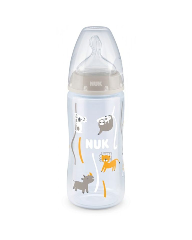 NUK Biberon PP tétine silicone 300 ml 0-6 mois Beige