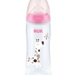 NUK Biberon PP tétine silicone 300 ml 0-6 mois Rose