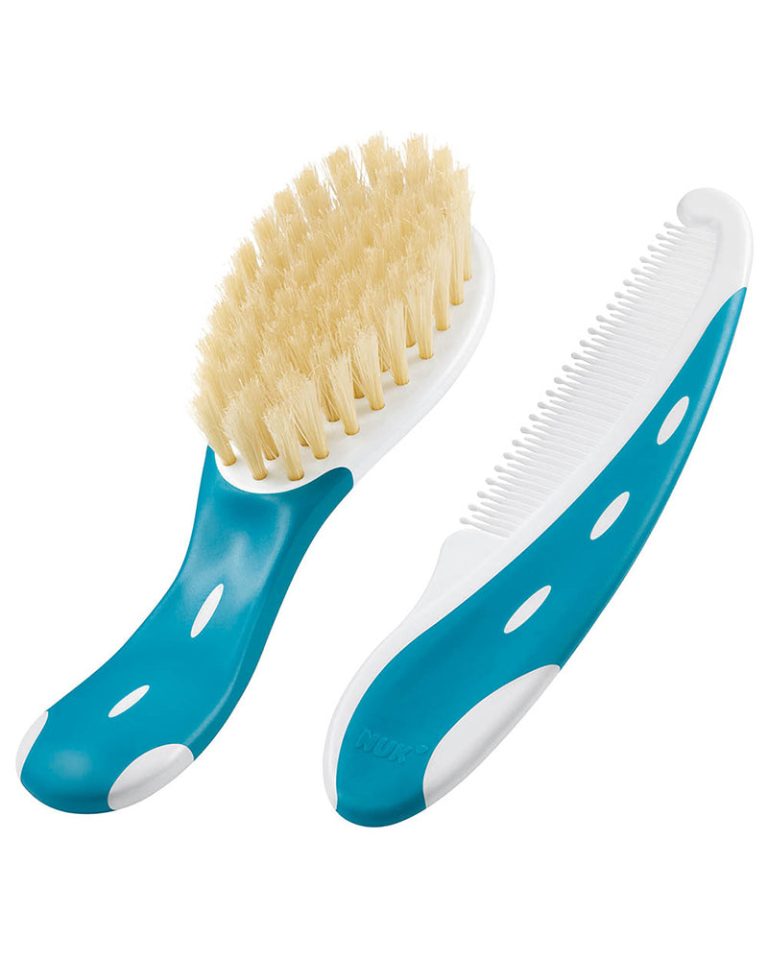 NUK Brosse et peigne bébé extra souple Bleu