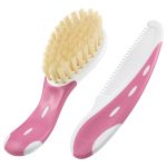 NUK Brosse et peigne bébé extra souple Rose