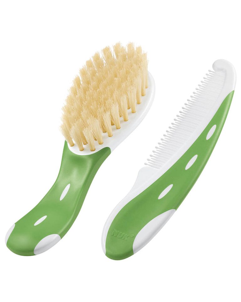 NUK Brosse et peigne bébé extra souple Vert