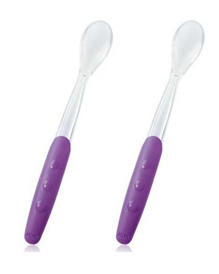 NUK Cuillères douces 4 mois+ Lot de 2 Violet