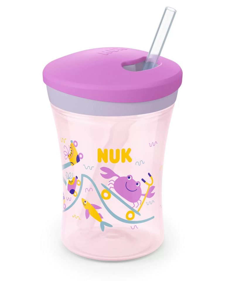 NUK Evolution Action Cup 230 ml 12 mois+ Mauve