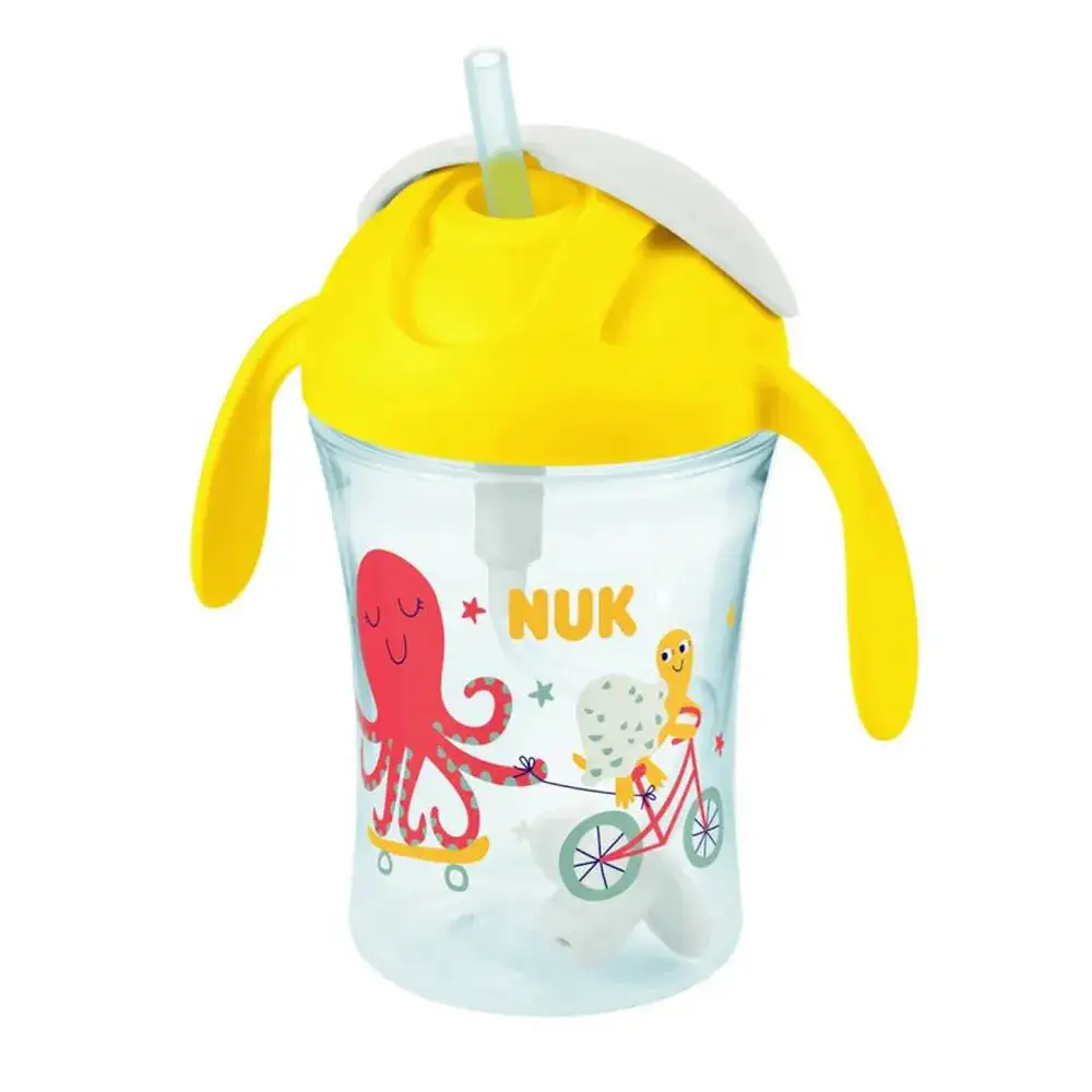 NUK Gobelet avec paille 230 ml Jaune NUK Gobelet avec paille 230 ml Jaune