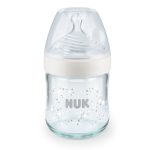 NUK Nature Sense Biberon en verre 120 ml Blanc