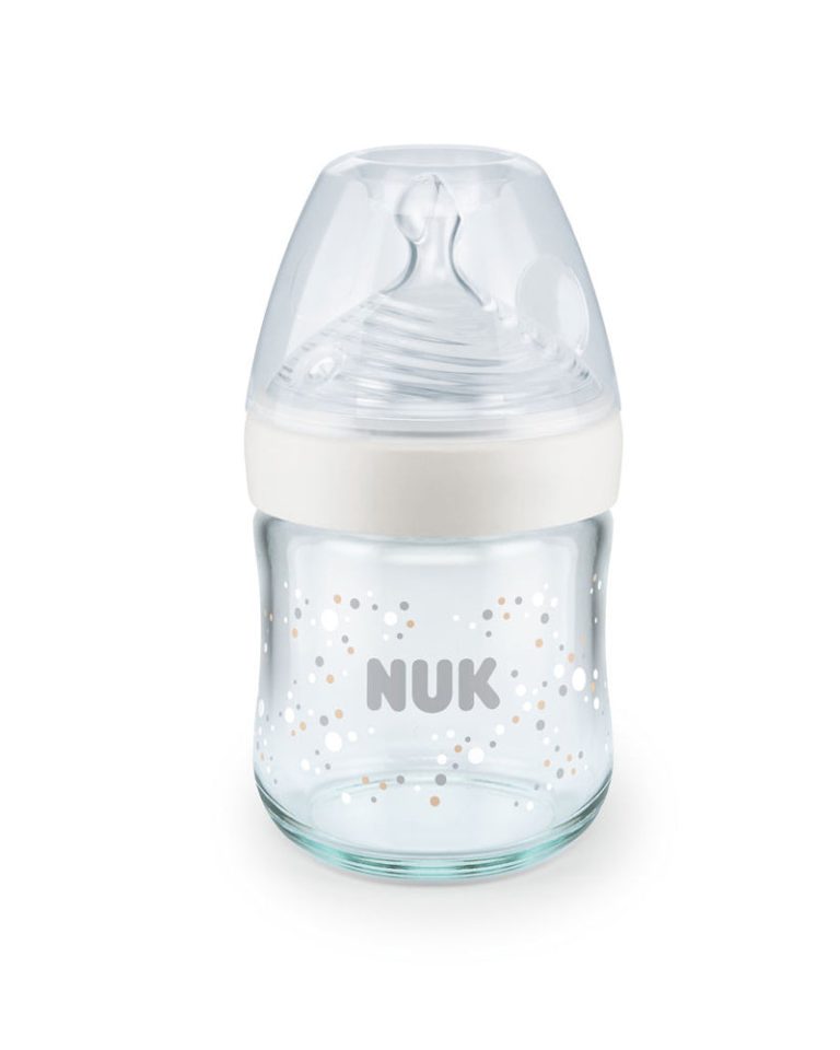 NUK Nature Sense Biberon en verre 120 ml Blanc