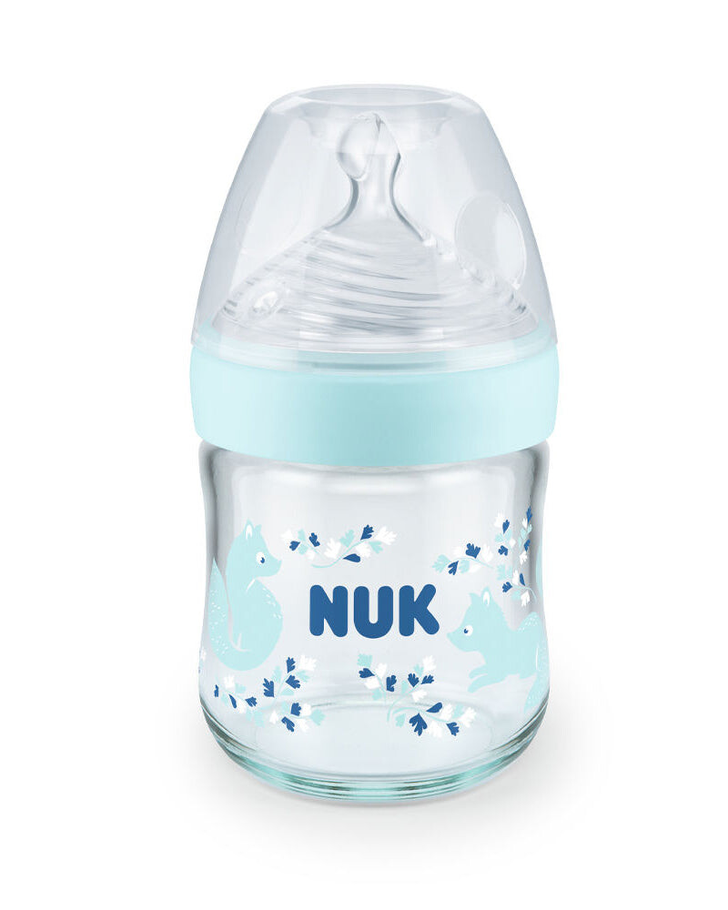 NUK Nature Sense Biberon en verre 120 ml Bleu ciel NUK Nature Sense Biberon en verre 120 ml Bleu ciel