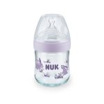 NUK Nature Sense Biberon en verre 120 ml Mauve