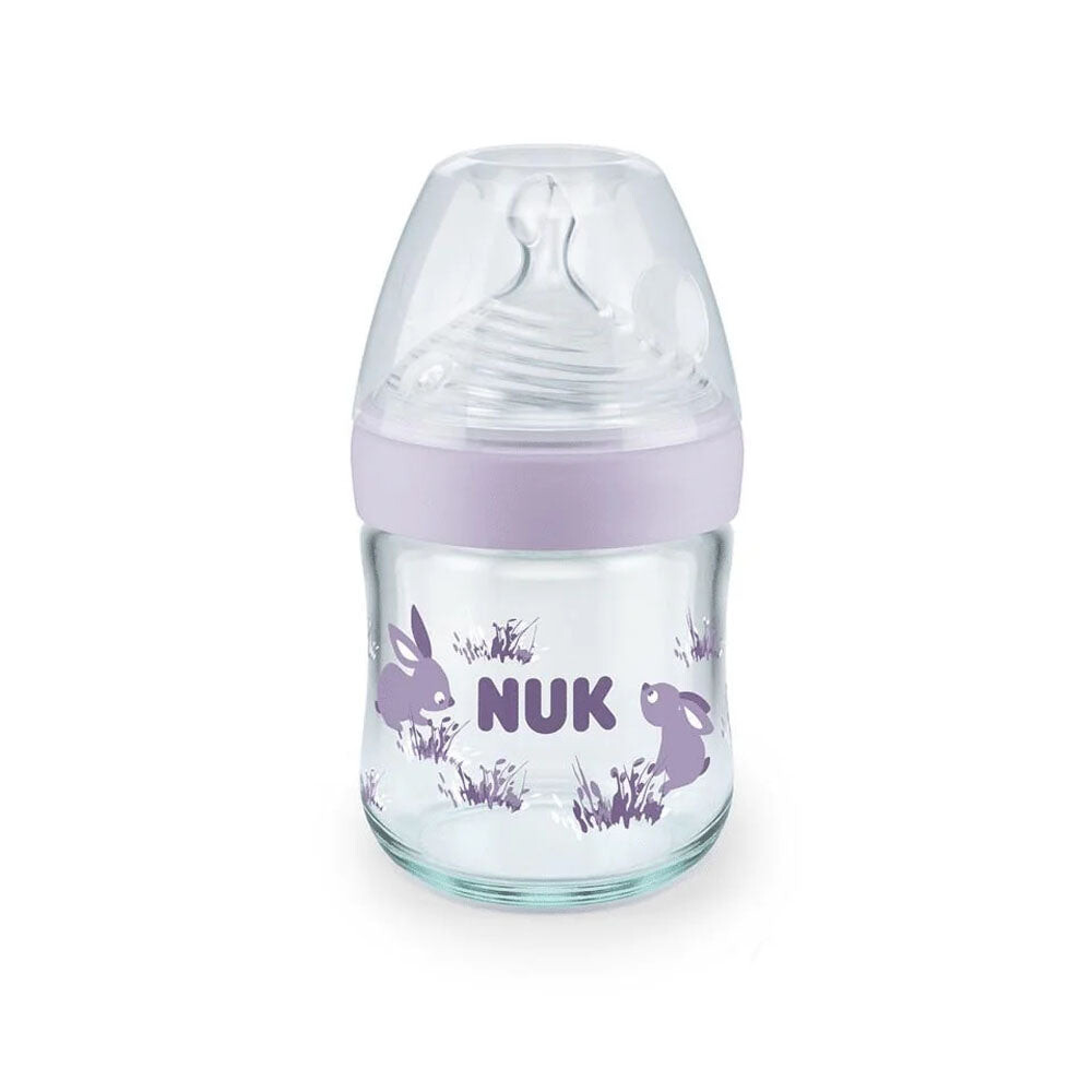 NUK Nature Sense Biberon en verre 120 ml Mauve NUK Nature Sense Biberon en verre 120 ml Mauve