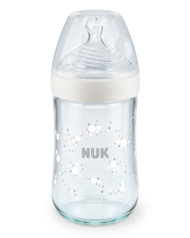NUK Nature Sense Biberon en verre 240 ml Blanc