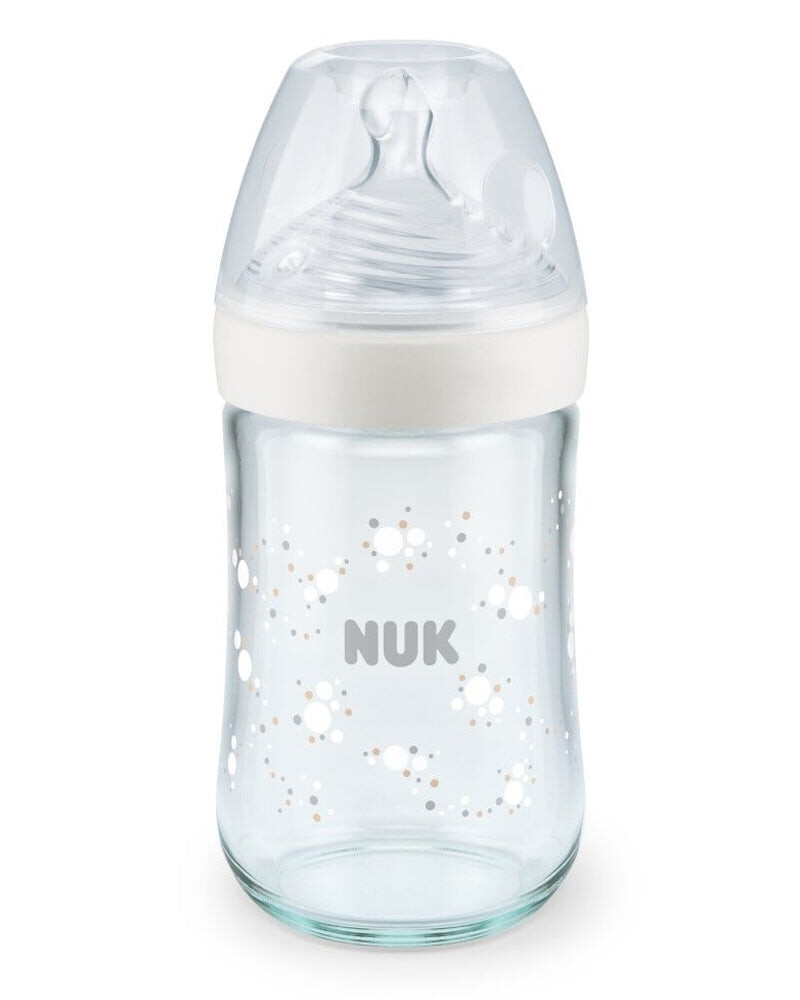 NUK Nature Sense Biberon en verre 240 ml Blanc NUK Nature Sense Biberon en verre 240 ml Blanc