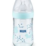 NUK Nature Sense Biberon en verre 240 ml Bleu ciel