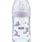 NUK Nature Sense Biberon en verre 240 ml Mauve