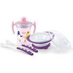 NUK Set repas 4 pièces Rose & violet