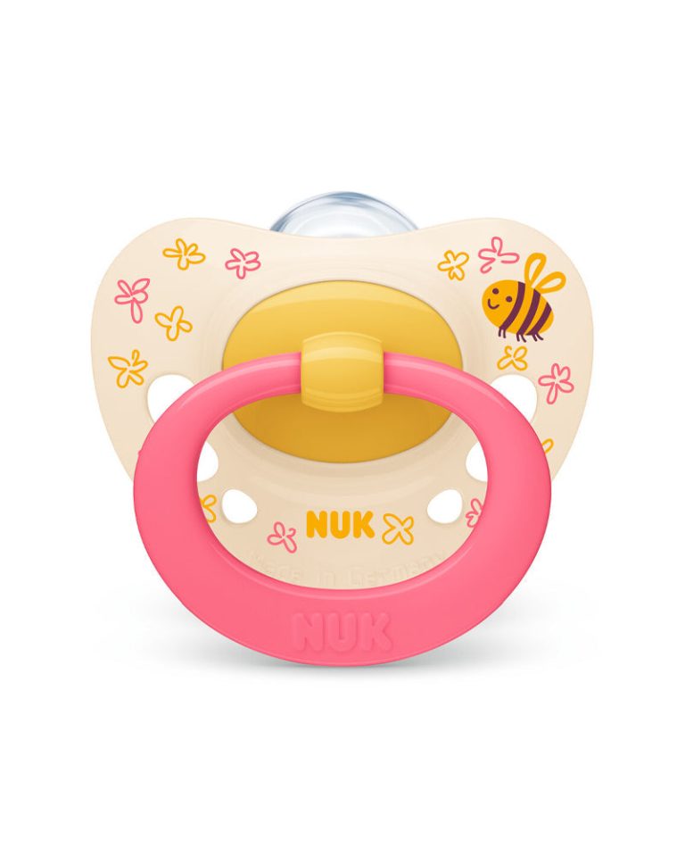 NUK Sucette Signature 6-18 mois Rose & jaune