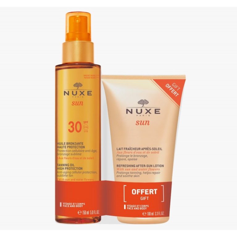 Nuxe Sun Pack Huile solaire bronzante SPF30 150 ml + Lait fraîcheur