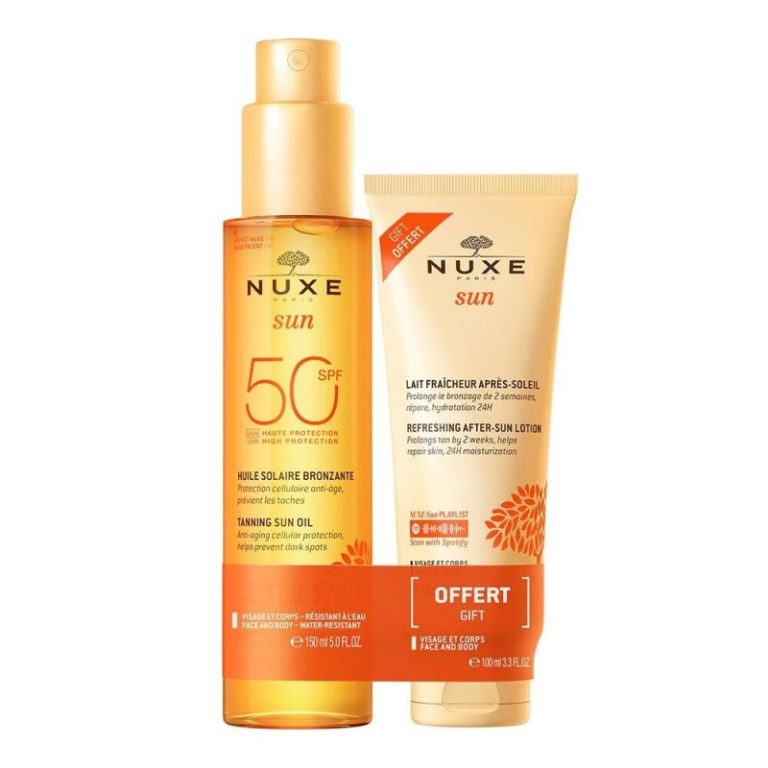 Nuxe Sun Pack Huile solaire bronzante SPF50 150 ml + Lait fraîcheur