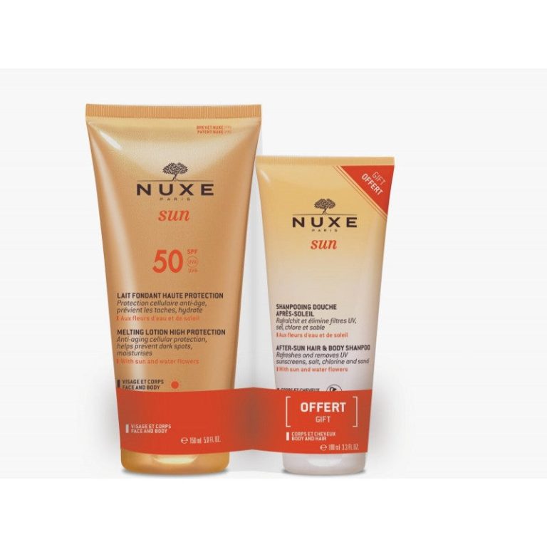 Nuxe Sun Pack Lait solaire fondant SPF50 150 ml + Shampooing douche